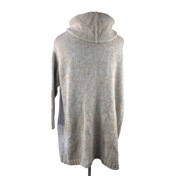 Free People Oversized Eyes on You Cardigan Melange Oatmeal Hooded Size Small - Picture 9 of 11